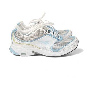 Reebok VersaWalk DMX Max Walking Shoes in White/Light Blue Sneakers Size 7 M